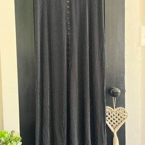 Briggs New York Black Maxi Skirt with White Polka Dots